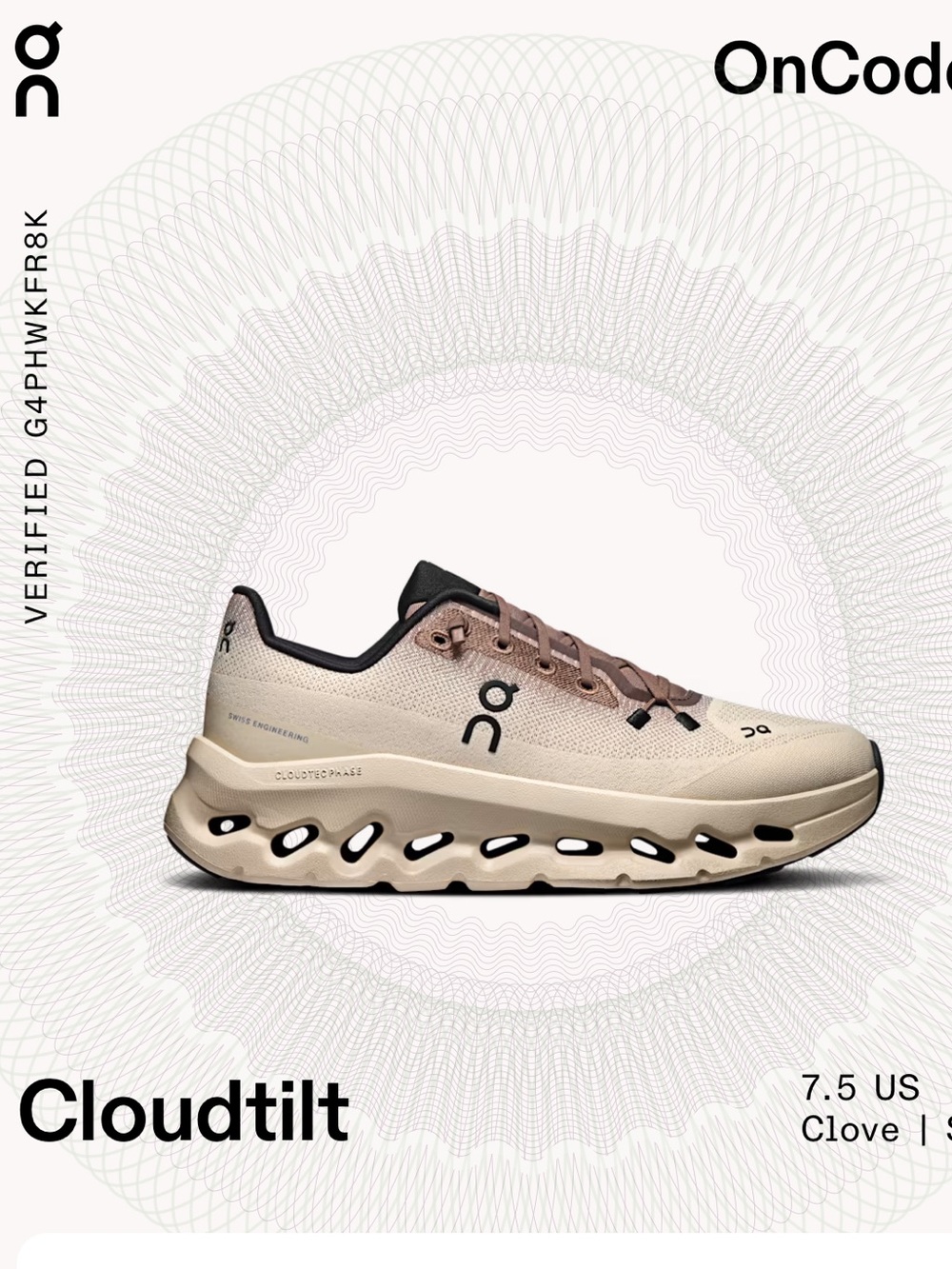 On Running Cloudtift Athletic Shoe in Clove/Black